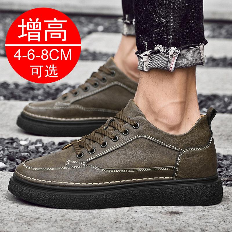 Invisible inner heightening men's shoes 8cm thick-soled heightening shoes 6 retro flow medium and high-top casual board shoes men