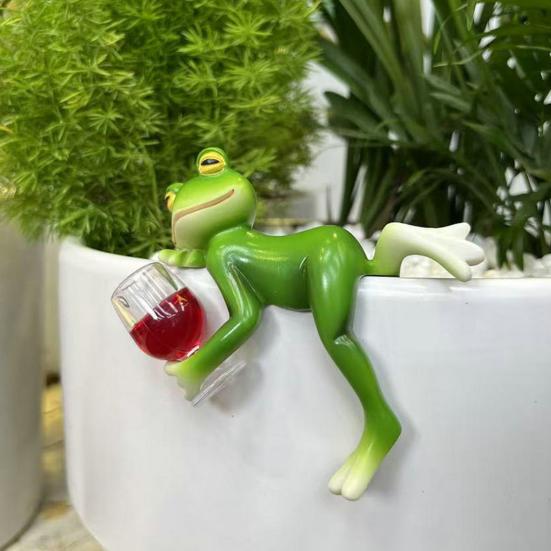 Frog Ornament Resin Decorative Cartoon Animal Hand-Painted Sitting Lying Down Standing Frog