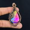 Rainbow Solar Quartz 999 Copper Wire Wrapped Pendant, Handmade Gemstone Pendant Jewelry, Gifts For Wife Brand New Pendant