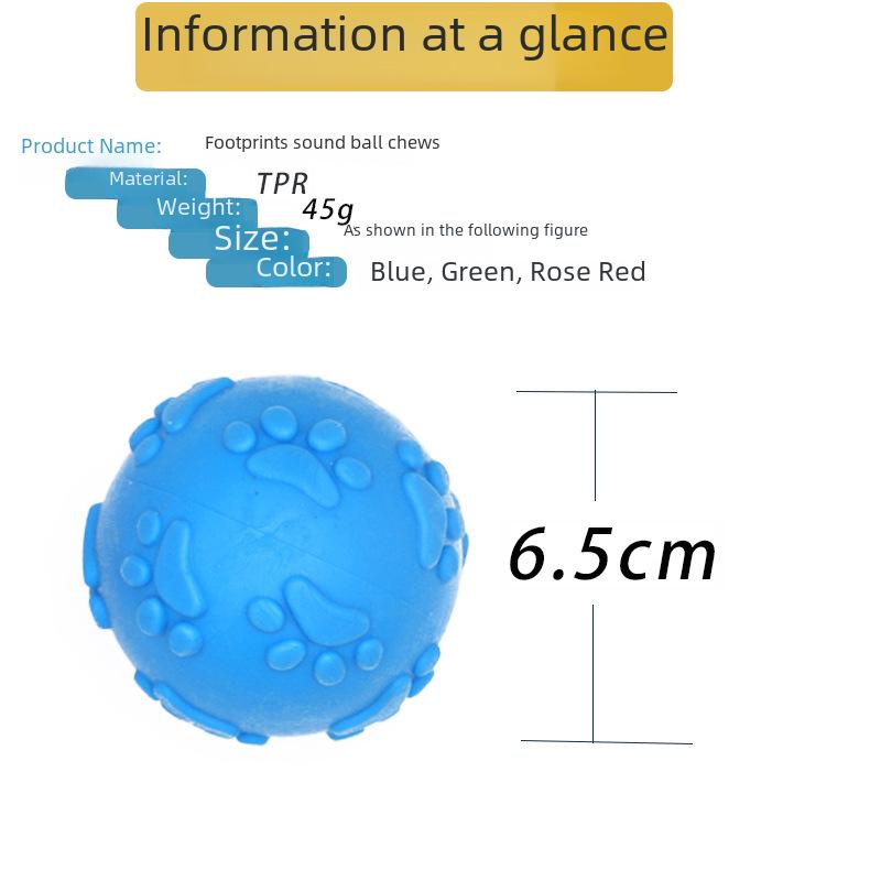 Footprint Sound Ball: Chew-Resistant Interactive Dog Toy for Molar Training and Fun