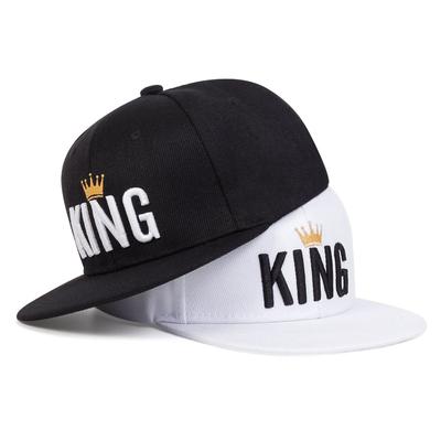 Детская бейсбольная кепка с вышивкой Crown KING для мальчиков и девочек, регулируемые хлопковые кепки с плоским верхом для отдыха на открытом воздухе, кепки в стиле хип-хоп