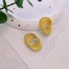 Gold Color Twisted Dangle Earrings for Women Silver Color Braided Metal Hollow Geometric Statement Female Drop Earrings
