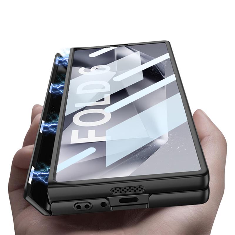 Магнитный чехол-книжка 360° со встроенной рамкой для экрана для Samsung Galaxy Z Fold 7 6 5 4 3 5G, противоударный чехол