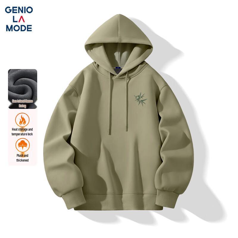 GENIOLAMODE Men's Fleece-Lined Hooded Sweatshirt