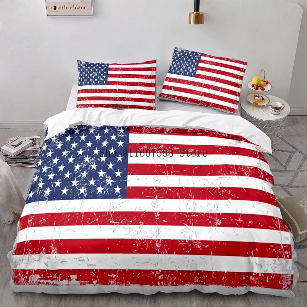 Комплект пододеяльника с национальным флагом размера кинг, креативный комплект постельного белья с американским флагом для подростков и взрослых, пододеяльник из микрофибры, ретро комплекты для кровати