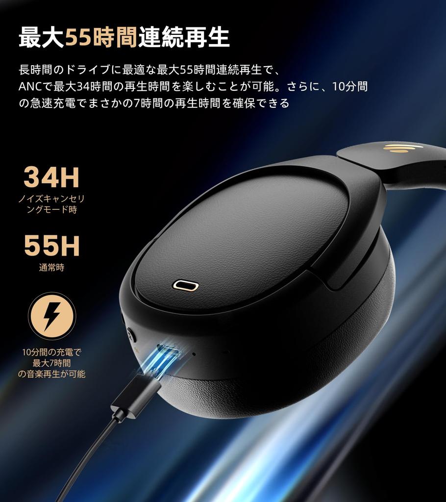 Gold Edifier WH950NB Wireless Headphones ANC Active Noise Cancellation Bluetooth Compatible with High Ambient Sound Capture Up To 55 Hours Playtime