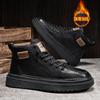 Европейские легкие роскошные высокие мужские туфли 2024 года, новые осенне-зимние бархатные теплые ботинки Martin, мужская повседневная спортивная модная обувь
