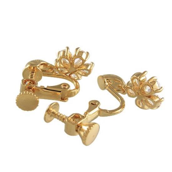 Серьги-цветы VINGTAINE Цветок Кубический цирконий CZ Золото [Vantaine] E2-2-G