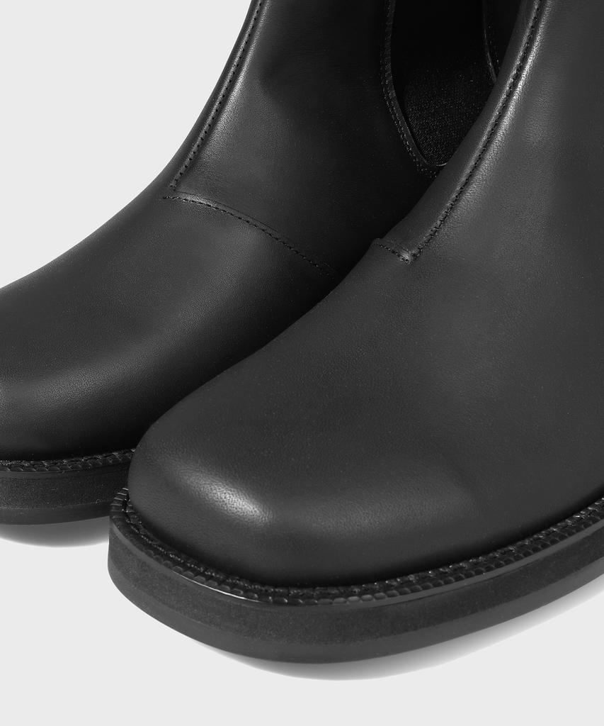 Firenze Atelier [Vibram] Minimal Line Pull-Up Leather Chelsea Boots 9900 [Matt Black]