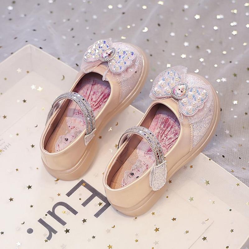 Детская обувь для девочек, обувь принцессы, весна и осень, новая мода, мягкая подошва, обувь для маленьких девочек, украшенная стразами, детская стеклянная обувь