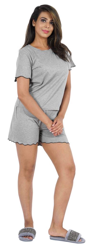 Inkmeso 2 Pcs Sleepwear Sets For Women Short Sleeve T Shirt & Shorts