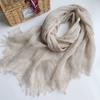 100% Natural Linen Scarf Hijab Woman/Man Summer Foulard Shawls Retro Large Size Women Scarves With Tassels