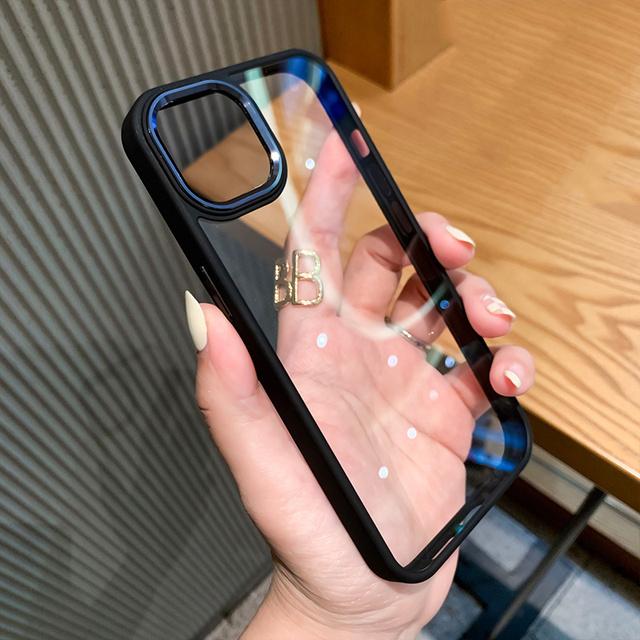 Роскошный прозрачный противоударный чехол для Iphone 14 13 12 11 Pro Max X Xr Xs, металлическая защита камеры, мягкая рамка, прозрачная крышка