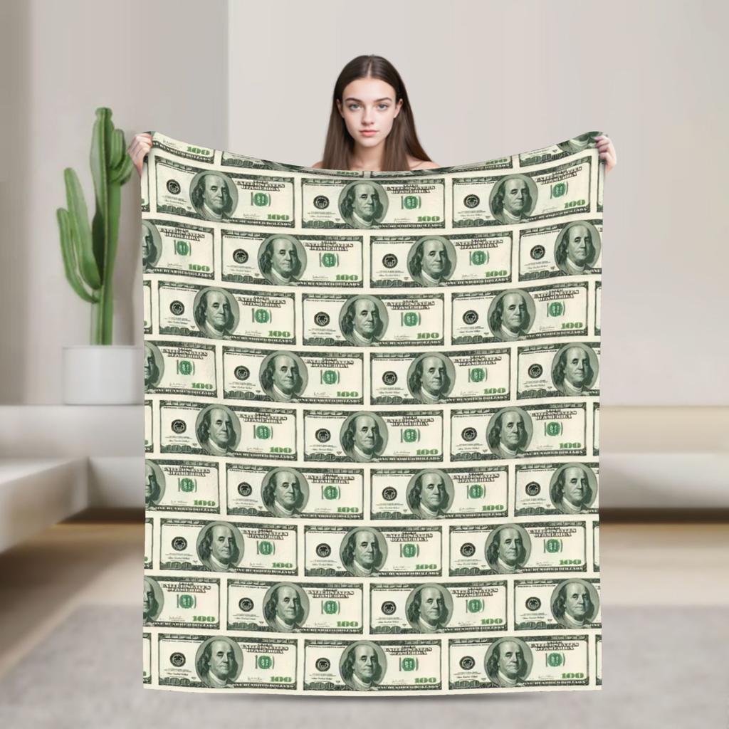Play money Blanket Quality Super Soft Throw Blanket Winter Airplane Travel Couch Chair Sofa Bed Novelty Bedspread