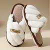 Comfort Short Plush Indoor Slippers Women 2025 Winter Soft Sole Non Slip Bedroom Couple Slippers Warm Faux Fur Cotton Slides