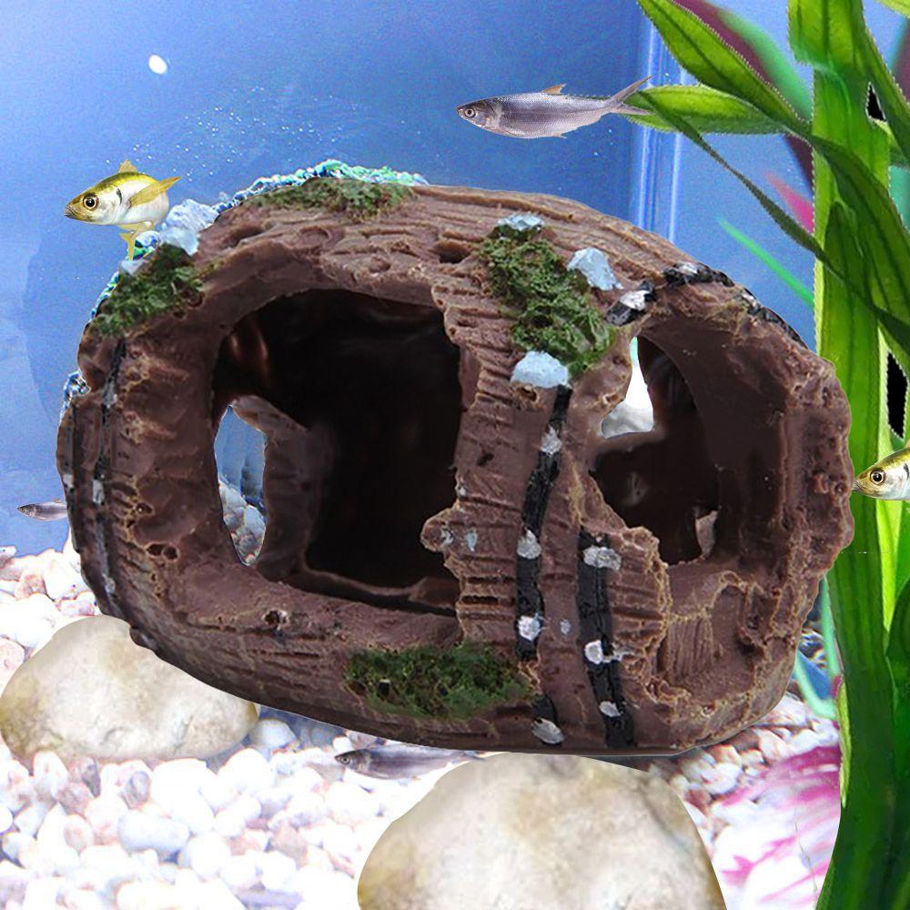 Фон Рыбное убежище Изделия ручной работы Сломанная бочка Украшения для аквариума Украшение для аквариума