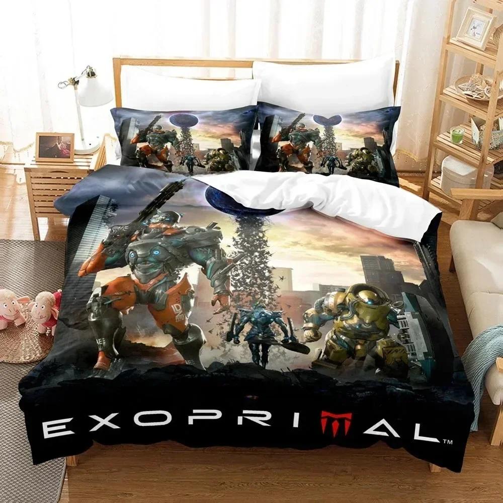 3D Game Bed Sheet Sets Exoprimal Bedding Set Printed Bed Set With Pillowcase Duvet Cover Soft Queen King Size Bedclothes Home