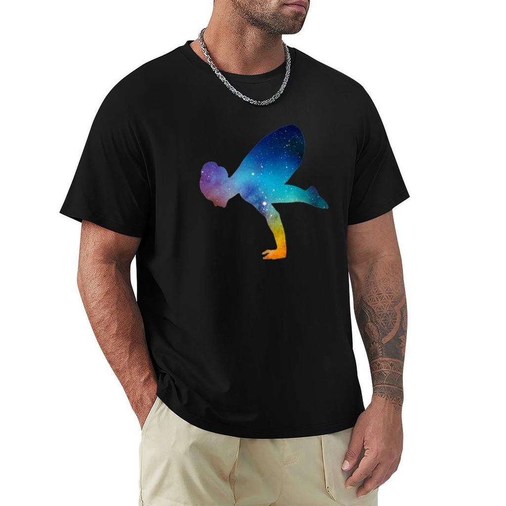 Crow Pose Yoga Acrobatic Sport Galaxy Space Workout Aeralist Gymnastics TShirt Lightweight Gym Training TShirt