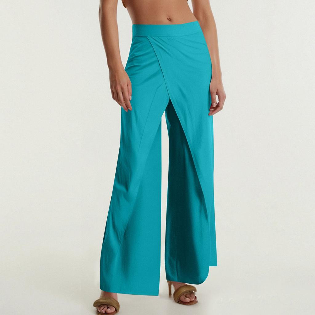 Женские модные однотонные спортивные штаны для фитнеса и йоги, широкие брюки