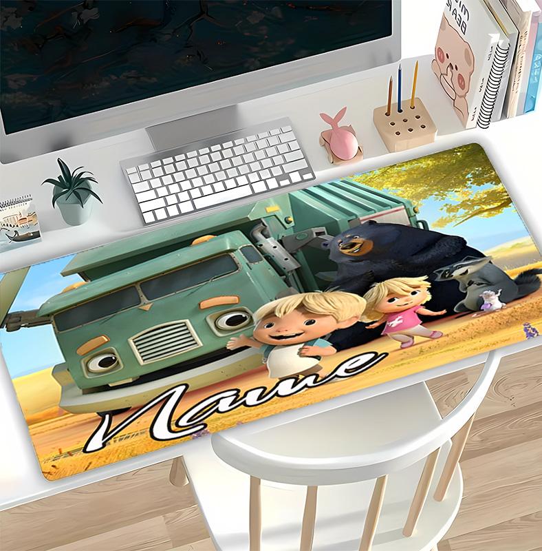 Customizable Name Trash Truck Pattern Gaming Mouse Pad-Non Slip Rubber Base,Perfect Gamers,Esports,Ideal Gift Gaming Enthusiasts