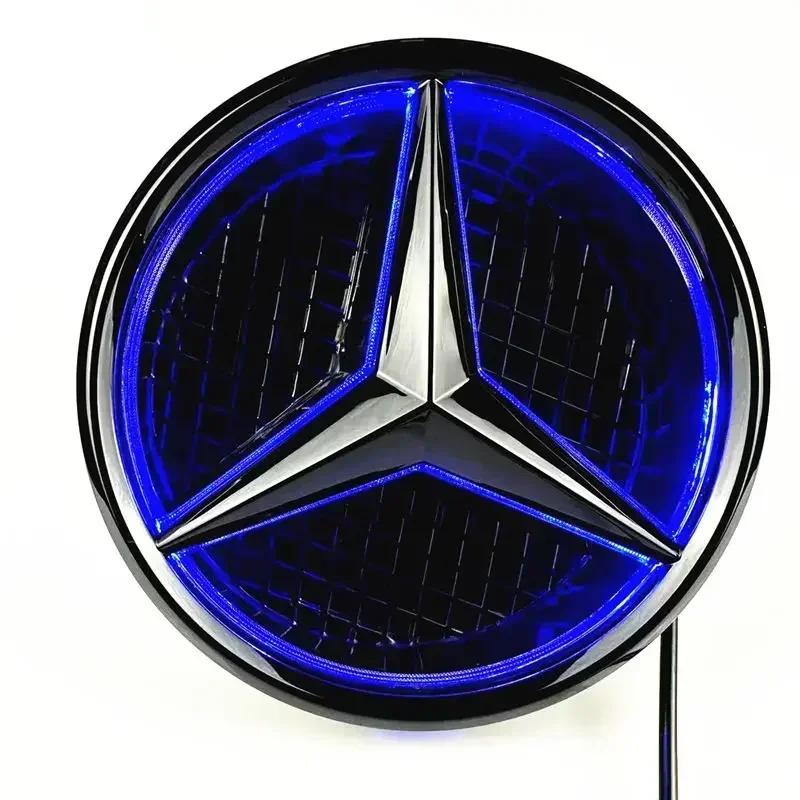 C200 E200 Новый 2025 Для автомобиля Mercedes Benz Передняя решетка Звезда Эмблема Светодиодная Подсветка Логотип Белый Синий Красный Свет для Mercedes Benz W