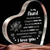 1Pc Heart Shaped Acrylic Block, Acrylic Keepsake for Mom, Personalized Acrylic Plaque Heart Shaped Keepsake, Desk Decoration Signs Present for Family