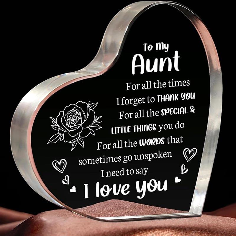 1Pc Heart Shaped Acrylic Block, Acrylic Keepsake for Mom, Personalized Acrylic Plaque Heart Shaped Keepsake, Desk Decoration Signs Present for Family