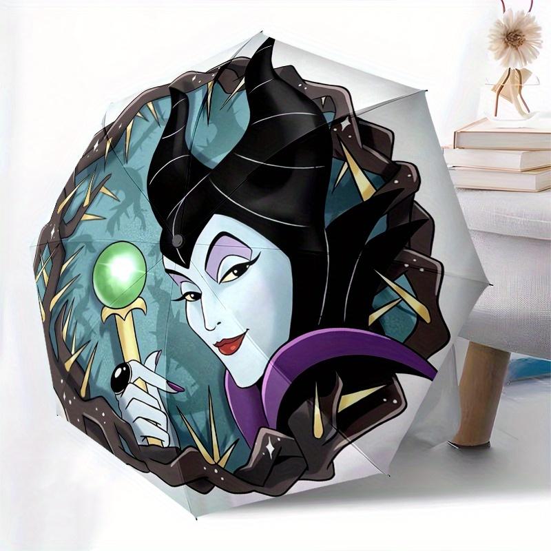 Maleficent,Sorcery Themed Automatic Opening and Closing Folding Umbrella, Reinforced 8 Ribs, Compact Travel Design, Fashionable Folding Umbr