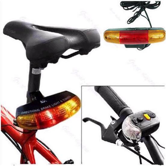 XC-408 Bike Bicycle 7-LED Safety Warning Turn Signal Light Brake Tail Lamp Horn