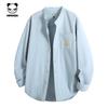 Hello Hipanda, Panda Henley Collar Fashionable Solid Color Simple Japanese Long Sleeved Shirt