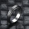 Unisex Ring Geometric Artistic Titanium Steel Rotatable Outer Finger Ring for Party