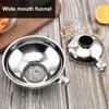 2 Pcs Stainless Steel Wide Mouth Canning Funnel Salad Dressing Liquid Funnel Hopper Filter Oil Funnel Kitchen Tools Gadgets