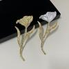 Metal Vintage Brooch Leaf Shape Corsage Pin Exaggerated Fashion Flower Brooch  Party Wear