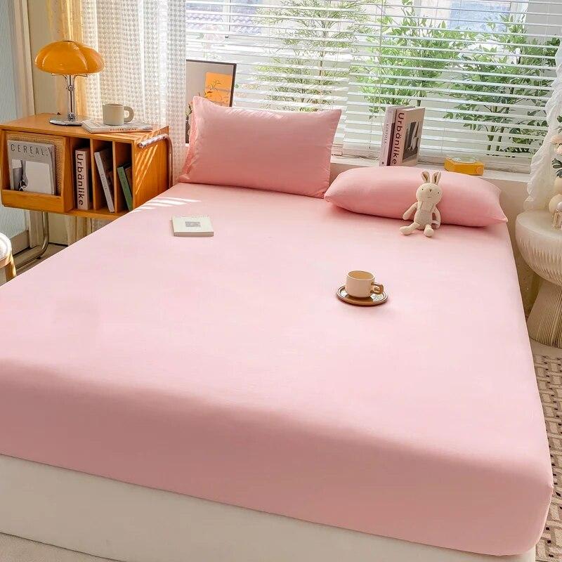 Мягкая хлопковая простыня с резинками, однотонные нескользящие наматрасники, простыня для двуспальной кровати размера «king-size» 140/160/200