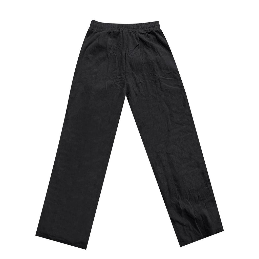 Льняные повседневные брюки мужские с эластичной талией и завязками на шнурке летние брюки для йоги и пляжа