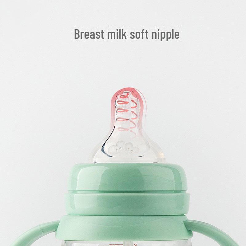 Детская бутылочка Baohui Babixiang с широким горлышком, ручкой и соломинкой, антиколиковая