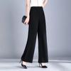 New Spring and Autumn Fashion Simple Versatile High Waist Pocket Drop Straight Loose Relaxed Solid Wide Leg Pants for Women
