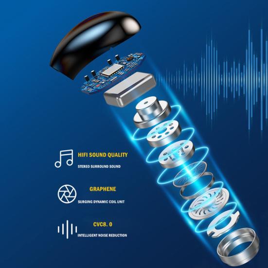 1 комплект беспроводных наушников A99, длительное время автономной работы, безболезненное ношение, Bluetooth-совместимость, HD-совместимость 5.1, вызовы