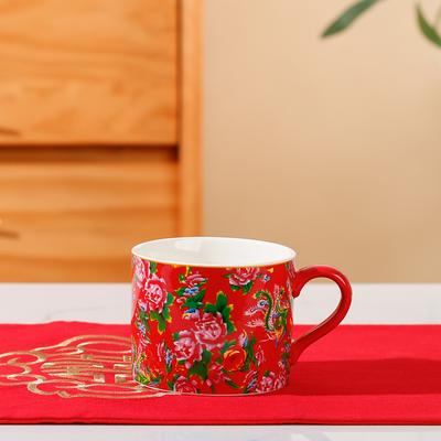 Большая одинарная чашка с цветком и ручкой для открывания, маленькая подарочная керамическая чашка для питья дома и офиса, простой набор, стакан для воды