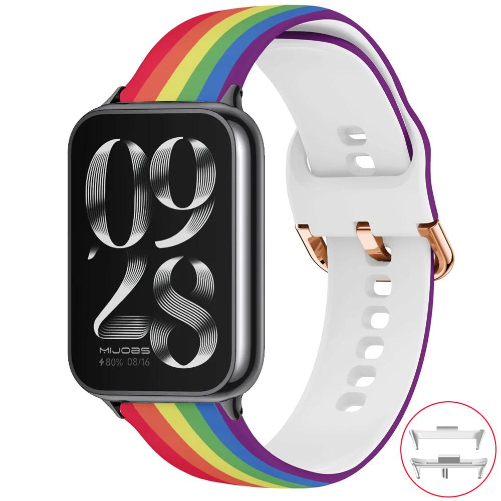 Печатный ремешок для Xiaomi Mi Band 8 9 Pro MiBand 8 Запасной силиконовый ремешок для умных часов Браслет correa Redmi watch 4 5 6 Ремешок