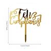 Акриловый Feliz Cumpleanos Espanol Испанский С Днем Рождения Топпер для Торта Золотая Корона Дизайн Капкейк Принадлежности для Выпечки Украшение для Вечеринки