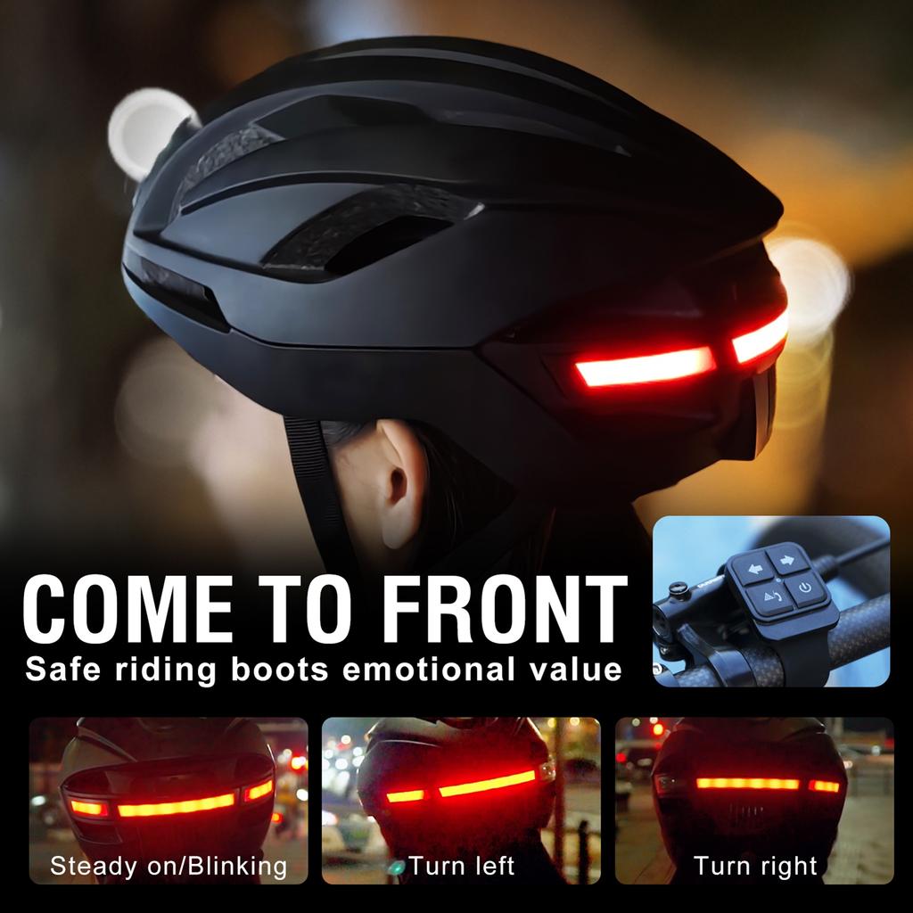 Велосипедный шлем с BT Smart Riding Helmet с камерой 1080P и задними фонарями, универсальный, регулируемый