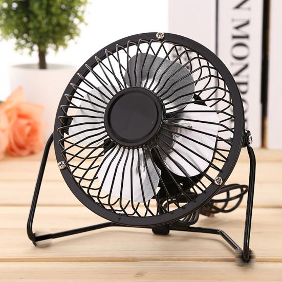 4 inch Portable Metal Mute Table USB Charged Cooling Fan Home Office Air