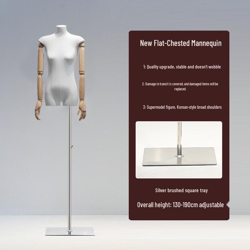 Манекен женский с плоским телом в корейском стиле и широкими плечами для демонстрации женской одежды