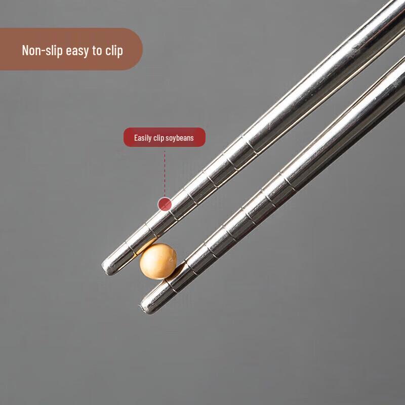 MAXCOOK Wenge Wood & 304 Stainless Steel Chopsticks (5 Pairs)