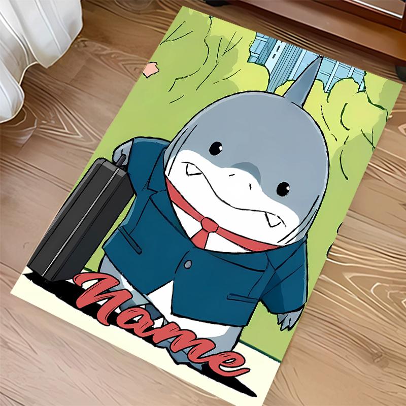 Custom personalization Jeff the Land Shark Print Area Rug - Soft, Washable Non-Slip Indoor Mat,Living Room,Home&Office Decorative Rug