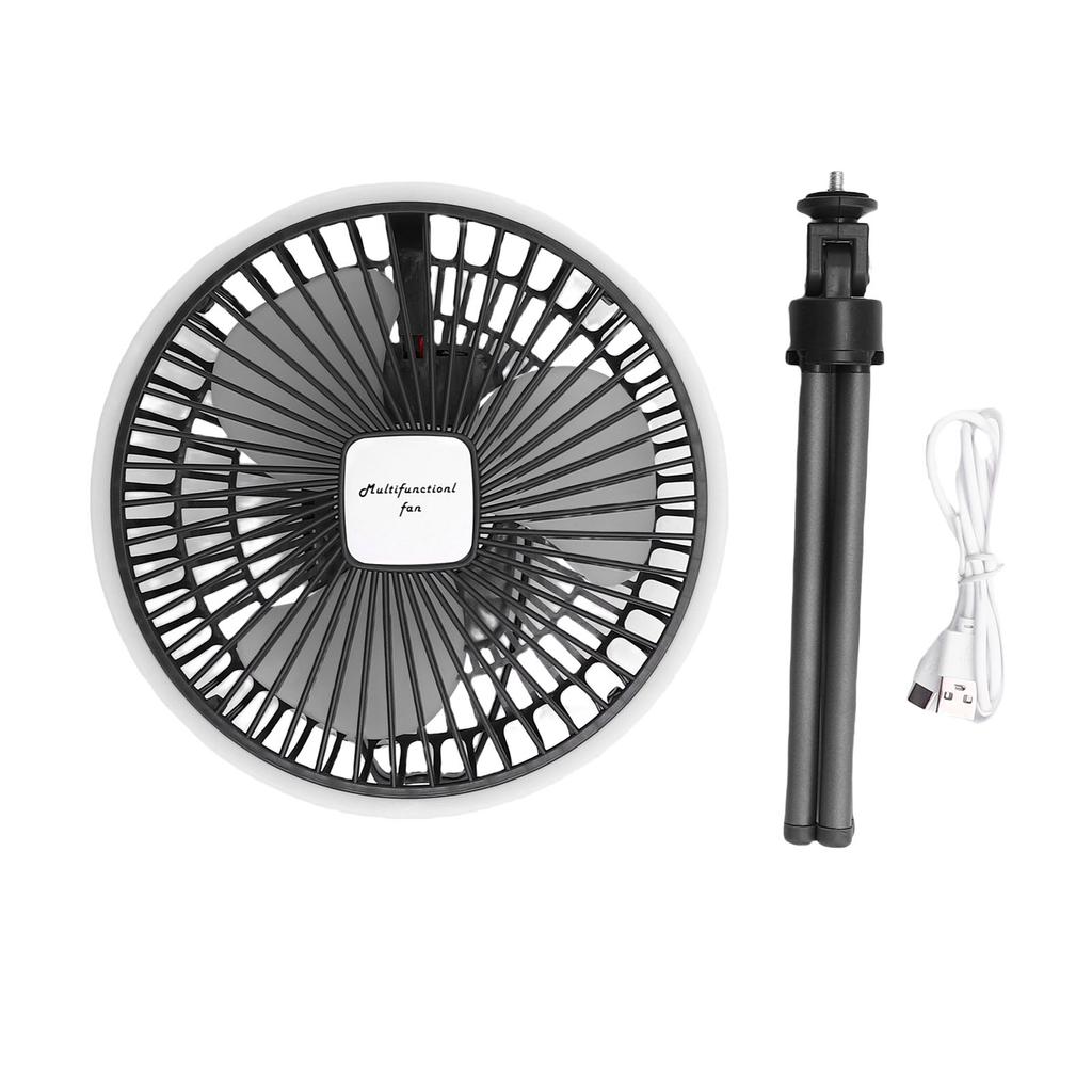 Camping Fan with Tripod Stand and Light USB Rechargeable Battery Operated Portable Camping Cooling Fan for Home Outdoor