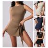 Sleeveless Women Tennis Dress U-Back Badminton Skirts Fake Two Pieces Sport Dress Women's Clothing