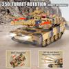1/24 RC Battle Tank Remote Control USA M1A2 Army Tank That Shoots for Kids and Adults 2.4G Tank Model Toy for Boy with Sound Effects Lights and Smoke