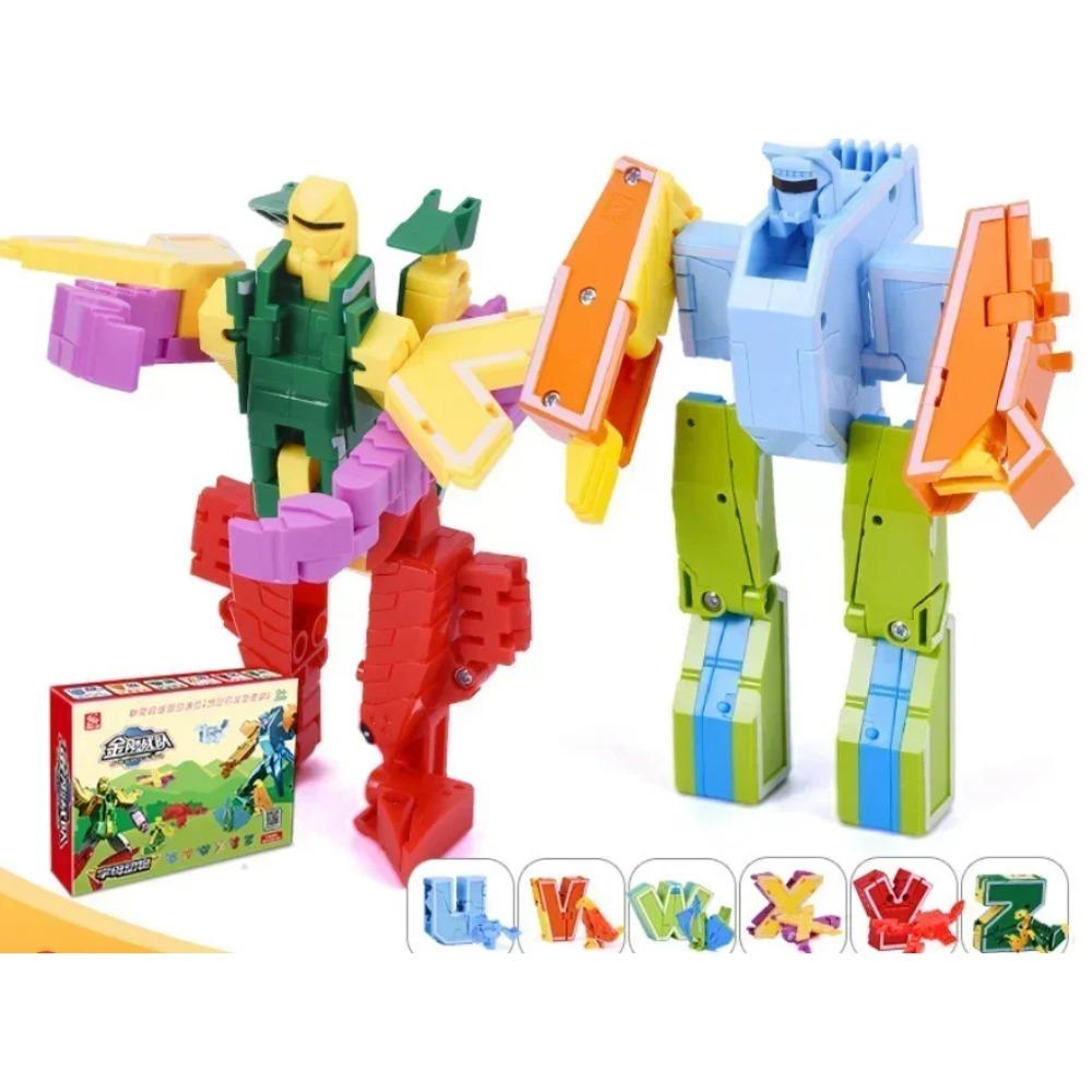 26 букв A-Z Алфавит Животное Динозавр Воин Деформация Экшн-фигурки Трансформация Робот Игрушки Для Детей Подарок Бринкедос
